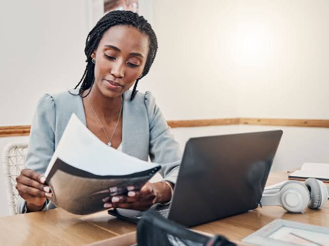 A lady reading a book